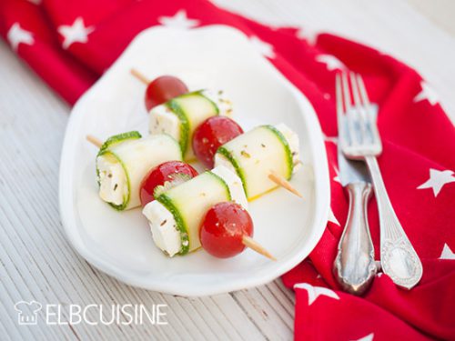 Zucchini-Feta-Tomaten-Spieße – köstliches Fingerfood!ELBCUISINE